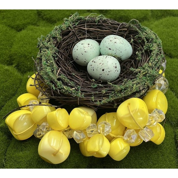 Beautiful Adjustable Yellow Cluster Statement Necklace 20.5" Silver Tone Chain - Picture 8 of 8